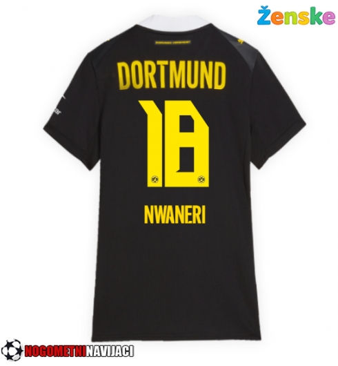 Ženske Nogometnih dresov Borussia Dortmund Ethan Nwaneri #18 Gostujoči 2026-27 Kratki rokavi Ženske Nogometnih dresov Borussia Dortmund Ethan Nwaneri #18 Gostujoči 2026-27 Kratki rokavi